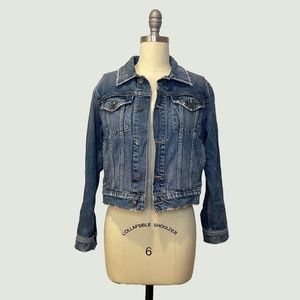 Current/Elliott - The Baby Trucker Distressed Denim Jacket - NWT